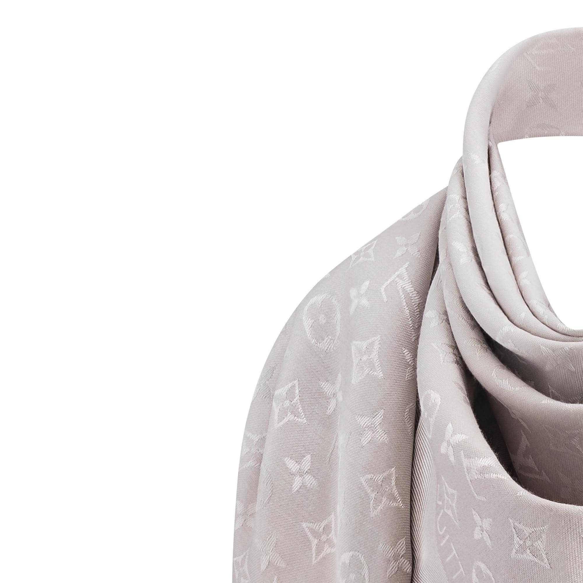 Louis vuitton grey scarf sales womens